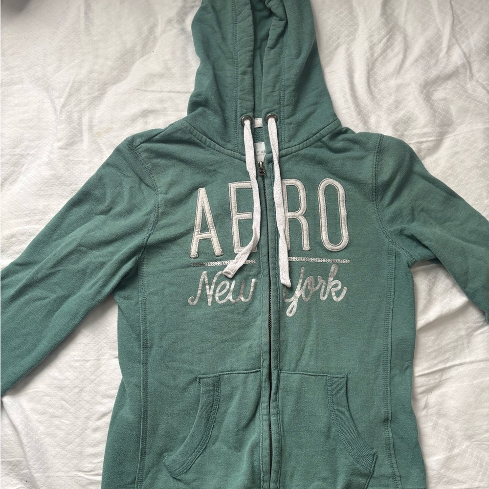 Aeropostale Green Hoodie Sweater